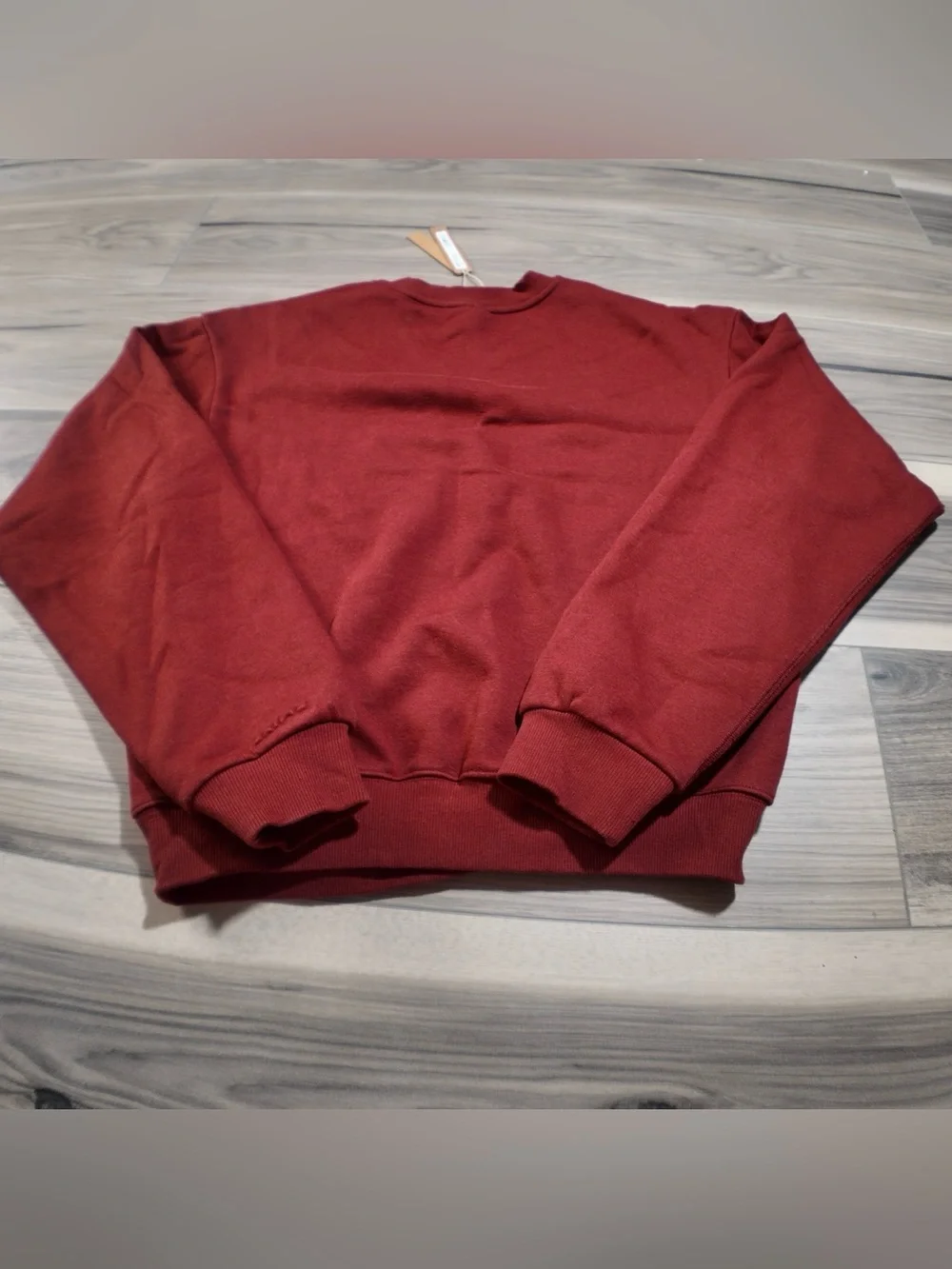 🍷SKIMS Cotton Fleece Classic Crewneck Sweatshirt | Merlot | S | NWT